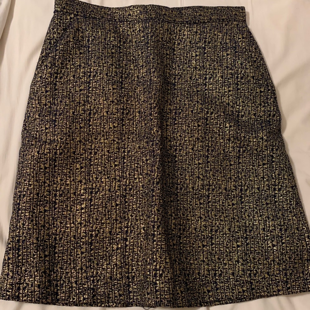 Black and gold vintage pencil skirt